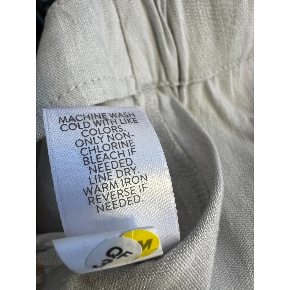 New J. Jill Button Hem Ankle Pants Zinc White Gray Linen Blend Stretch Medium - Picture 11 of 16